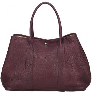 Hermes Purple Negonda Leather Garden Party 36 Bag