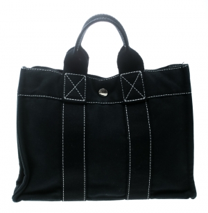 Pre Owned Hermes Black Canvas Fourre Tout PM