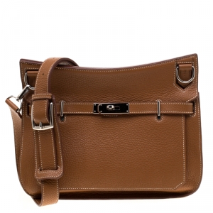 Pre Owned Hermes Gold Clemence Leather Jypsiere 28 Bag