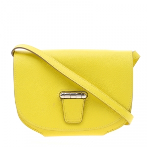 Pre Owned Hermes Lime Swift Leather Mini Convoyeur Wallet