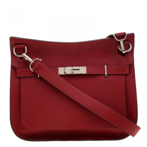 Pre Owned Hermes Rouge Grenat Togo Leather Jypsiere 28 Bag