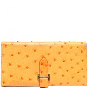 Hermes Yellow Leather Long Wallet 
