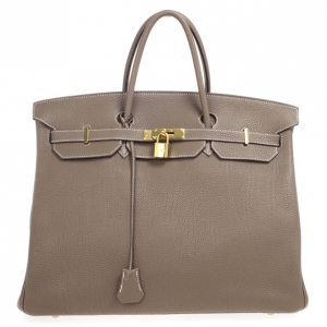 Hermes Etoupe Clemence Birkin 40 