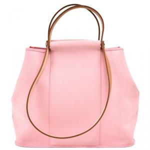 Pre Owned Hermes Pink Toile Canvas Cabag Elan Bag