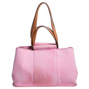 Hermes Rose Pink Canvas Cabag Elan Tote 