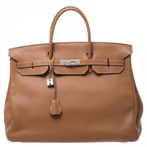 Hermes Gold Clemence Leather Palladium Hardware Birkin 40 Bag