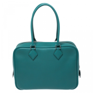 Pre Owned Hermes Malachite Swift Leather Plume Elan 28 Bag with Shoulder Strap