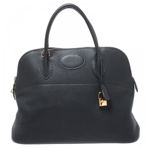 Pre Owned Hermes Black Togo Leather Gold Hardware Bolide 35 Bag