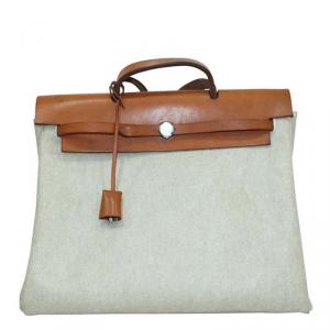 Hermes Beige/Brown Canvas Her Bag 