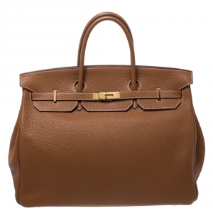 Hermes Caramel Togo Leather Gold Hardware Birkin 40 Bag