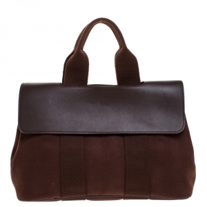 Pre Owned Hermes Brulee Canvas and Leather Valparaiso PM Bag
