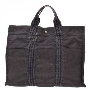 Pre Owned  Hermes Grey Canvas Herline MM Bag
