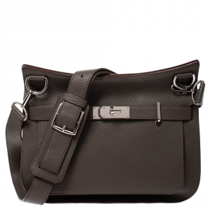 Pre Owned Hermes Taupe Grye Togo Leather Jypsiere 31 Bag