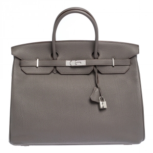 Hermes Etain Togo Leather Palladium Hardware Birkin 40 Bag