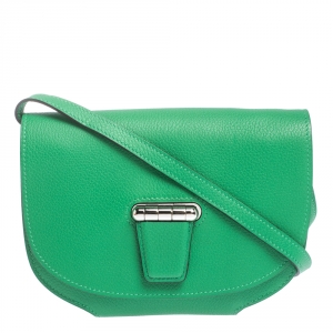 Pre Owned Hermes Green Bamboo Evercolor Leather Mini Convoyeur Shoulder Bag