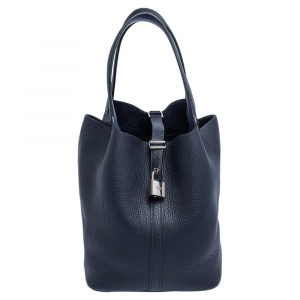 Pre Owned Hermes Blue Nuit Togo Leather Picotin Lock MM Bag