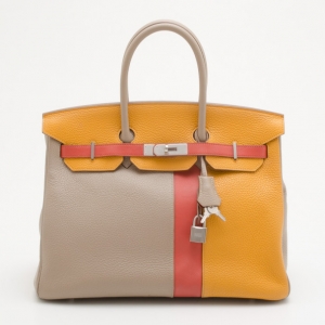 Hermes Tri-Color Casaque Leather Birkin Bag