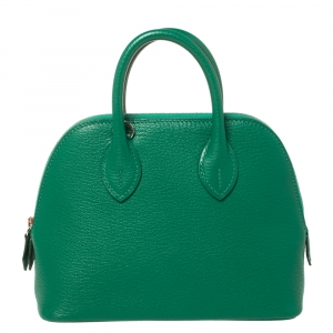 Pre Owned Hermès Vert Vertigo Chevre Mysore Leather Mini Bolide 1923 Bag