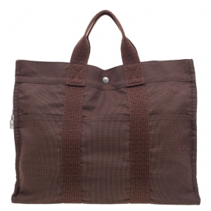 مملوكة مسبقًا Hermes Brown Canvas Herline Tote MM
