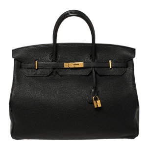 Hermes Black Togo Leather Gold Hardware Birkin 40 Bag