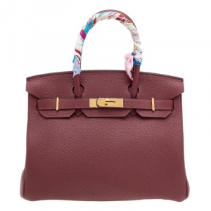 Hermès Rouge H Togo Leather Gold Finished Birkin 30 Bag