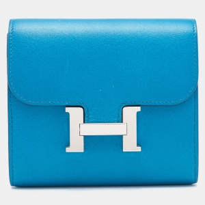 Pre Owned Hermes Tadelakt Izmir Leather Constance Compact Wallet
