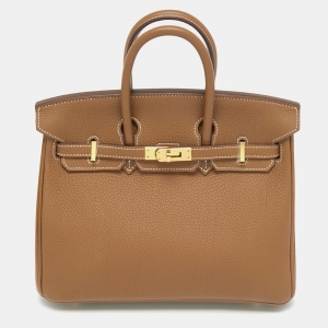 Hermes Gold Togo Leather Gold Finish Birkin 25 Bag
