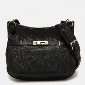 Pre Owned Hermes Black Taurillon Clemence Leather Palladium Finish Jypsiere 28 Bag
