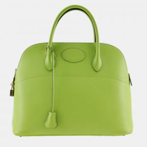 Hermes Green Leather Gulliver Bolide Handbag