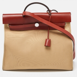 Hermes Cuivre/Trench Vache Hunter and Toile Herbag Zip 39 Bag