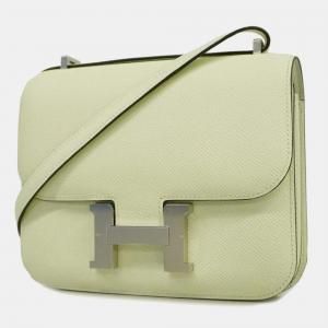 Hermes Vert Fizz Vaux Epsom Constance Engraved Shoulder Bag