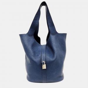 Hermes Blue Lock Pico Tan 31 Bag