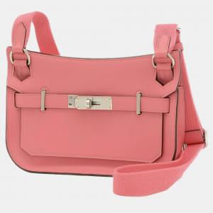Hermes Rose Azalee Swift Leather Mini Jypsiere Shoulder Bag