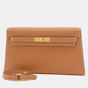 Hermes Gold Madame Leather Kelly Elan Shoulder Bag