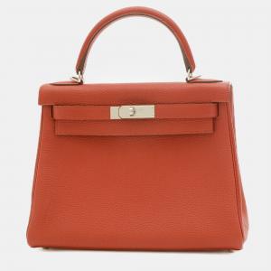 Hermes Red Togo Leather Kelly 28 Tote Bag