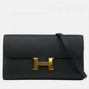 Hermes Black Epsom Constance To Go Bag