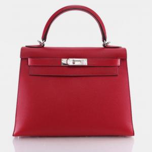 Hermes Rouge Casaque Epsom Kelly 28 Handbag