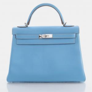 Hermes Bleu Celeste Epsom Kelly 32 Handbag