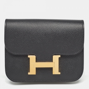 Hermès Noir Epsom Leather Constance Slim Wallet