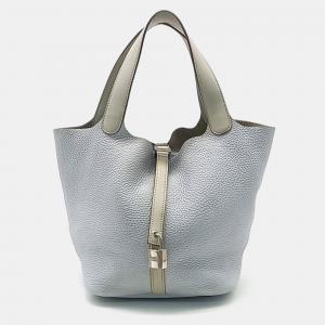 Pre Owned Hermes Two-Tone Lock Picotin 22 Tote Bag