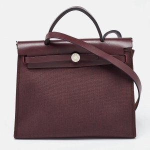 Pre Owned Hermes Rogue H Toil and Leather Herbag Zip 31 Bag