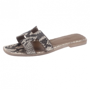 Hermes Python Oran Box Sandals Size 37.5