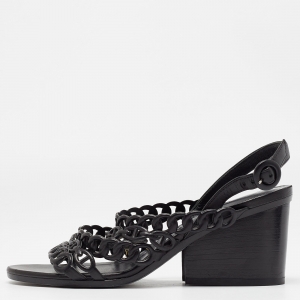Hermes Black Leather Romanza Sandals Size 36