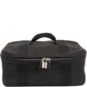 Pre Owned Hermes Grey/Black Canvas Herline Vanity Case