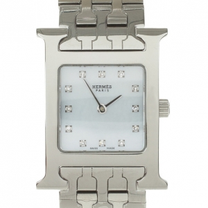 Hermes H Stainless Steel Womens Wristwatch 22 MM