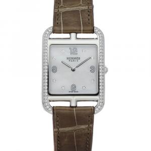 Hermes MOP Diamond Stainless Steel Cape Cod W044215WW00 Women's Wristwatch 29 x 29 MM