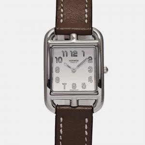 Hermes Silver Stainless Steel Cape Cod Quartz Women's Wristwatch 23 mm