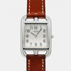 Hermes White Stainless Steel Cape Cod CC1.210 Quartz Women's Wristwatch 23 mm