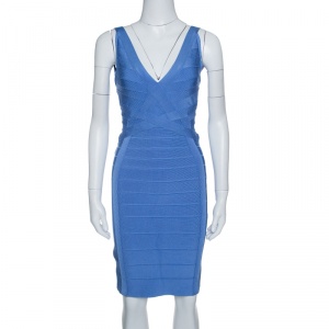 Herve Leger French Blue Sleeveless Bandage Dress S