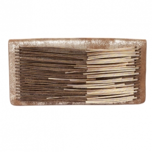 Herve Leger Metallic Embellished Wiltern Clutch